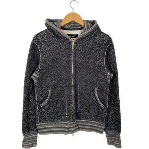 Wings + Horns Heavyweight Fleece Lined Full Zip Hoodie Gray Men's size Small